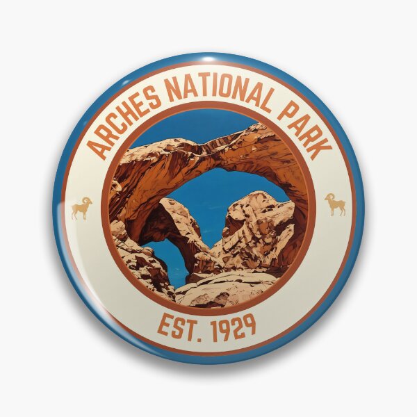 Item preview, Arches National Park Badge - Double Arch designed and sold by The Wandering Bookworm.