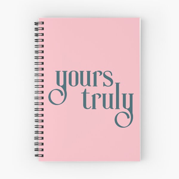 Item preview, Yours Truly | Pink with Turquoise Text | Typography, script designed and sold by Em-Arn.