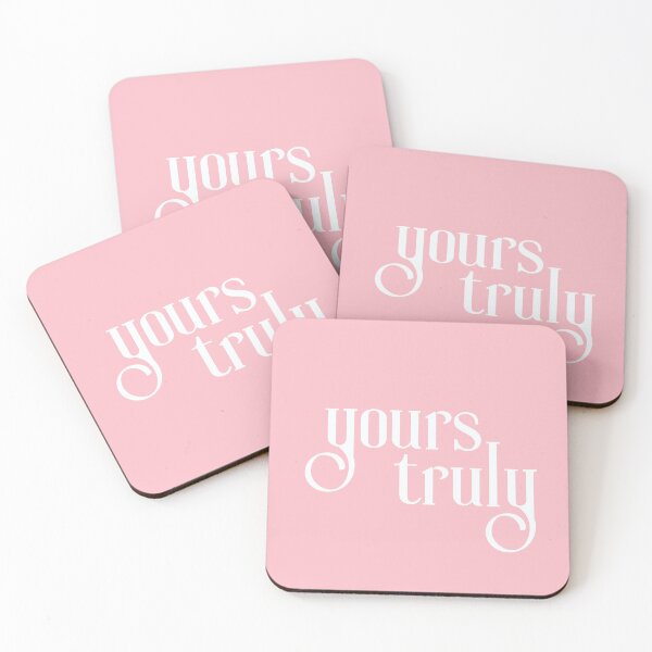 Item preview, Yours Truly | Pink with White Text | Typography, script designed and sold by Em-Arn.