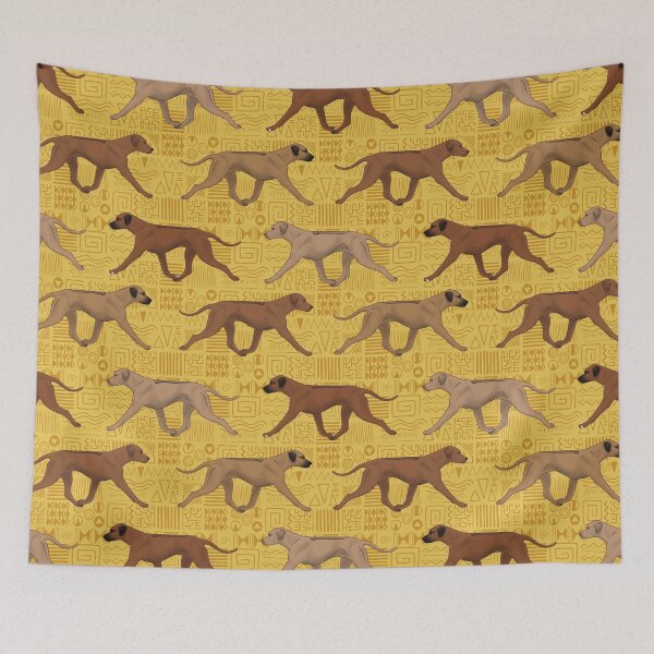 Item preview, Rhodesian Ridgebacks with African Tribal Inspired Pattern designed and sold by Spinyflowerart.