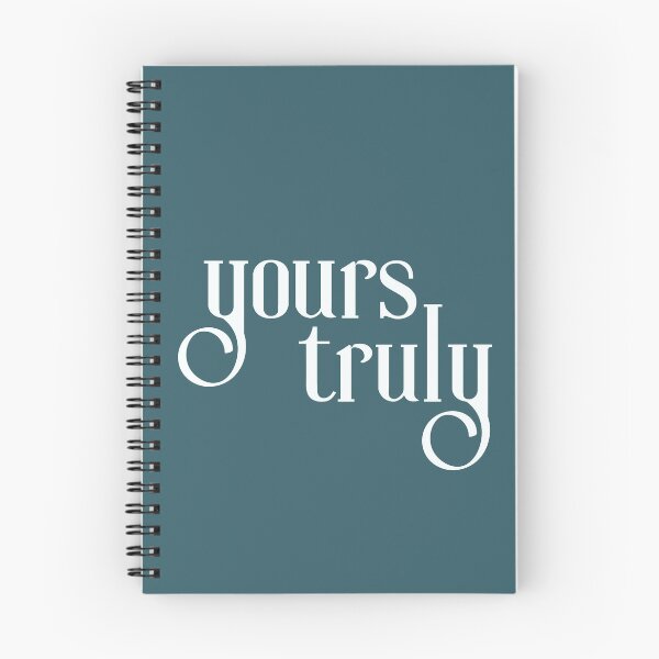 Item preview, Yours Truly | Turquoise with White Text | Typography, script designed and sold by Em-Arn.