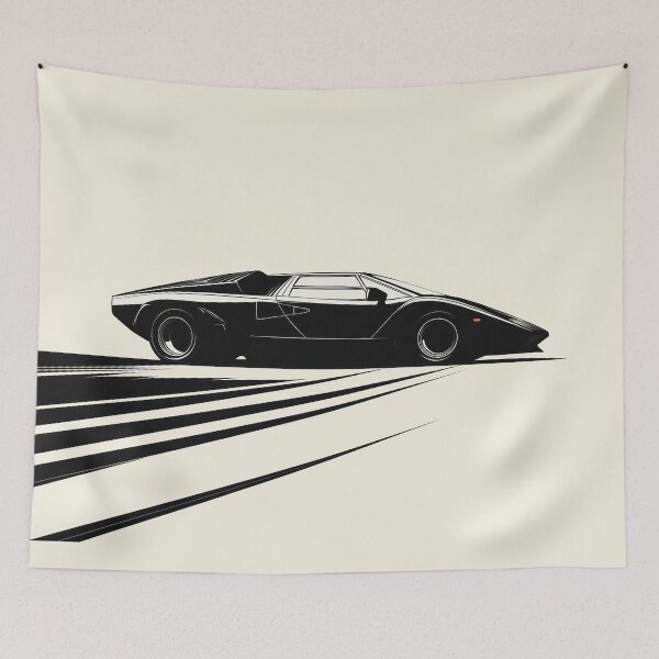 Item preview, Lamborghini Countach 5000 Side illustration designed and sold by blackdogshop.