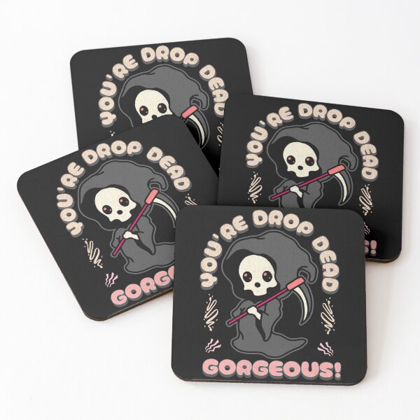Item preview, You're Drop Dead Gorgeous - Cute Valentines Grim Reaper Dark Humour Gift  designed and sold by InkyGenies.
