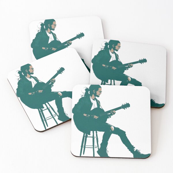Item preview, Silhouette of a Musician Playing Acoustic Guitar – Noir Art, Minimalism. designed and sold by MirraStore.