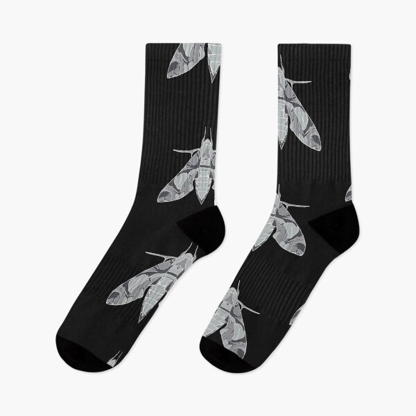 Item preview, black and white oleander Moth designed and sold by Moth-Oak.