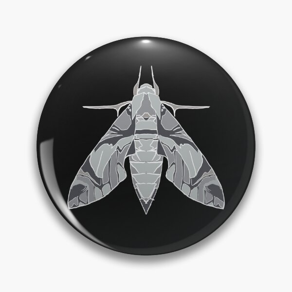 Item preview, black and white oleander Moth designed and sold by Moth-Oak.