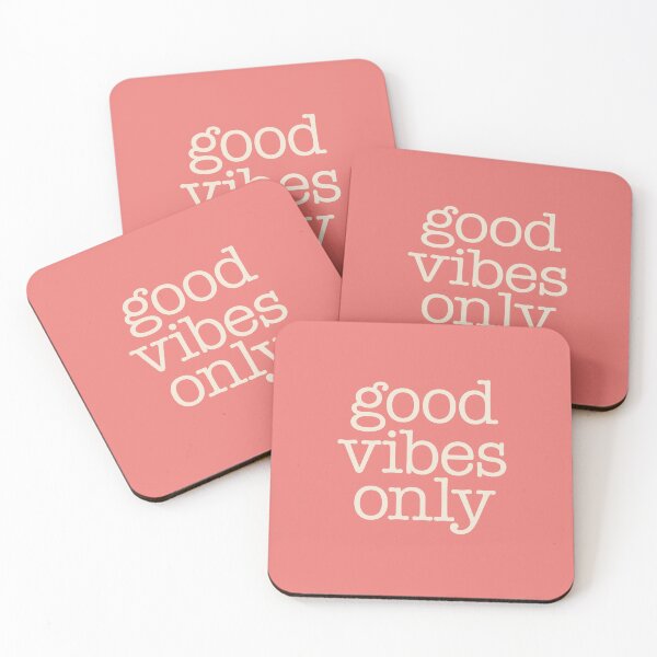 Item preview, Good vibes only. Coral red designed and sold by Latte Design.