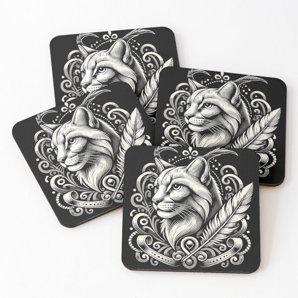 Item preview, Minimalist feline, for dark backgrounds  designed and sold by UrbanLayers.