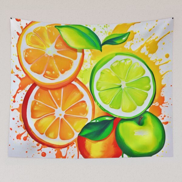 Item preview, Vibrant Citrus Fruit Splash Art designed and sold by Health And Fitness Posts e-Store.