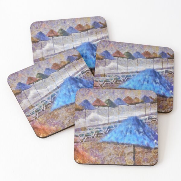 Item preview, Beach Umbrellas In Impressionist Style designed and sold by taiche.