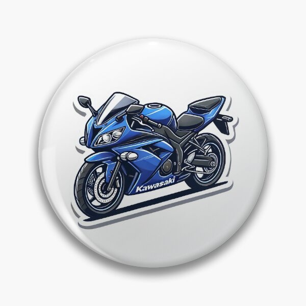 Item preview, Blue cartoony kawaski ninja 400 motorcycle  designed and sold by Tuned and timeless.