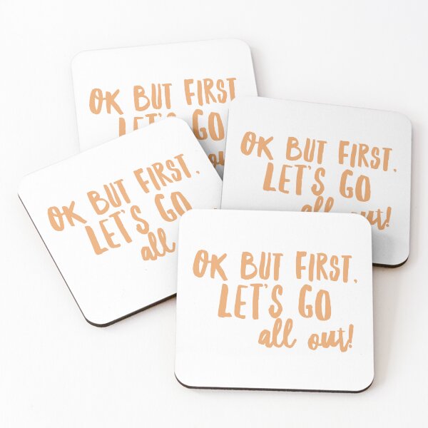 Item preview, “OK But First, Let’s Go All Out!” - Orangetheory Inspired Workout Water Bottle Sticker designed and sold by Stickers by @molllyclare.