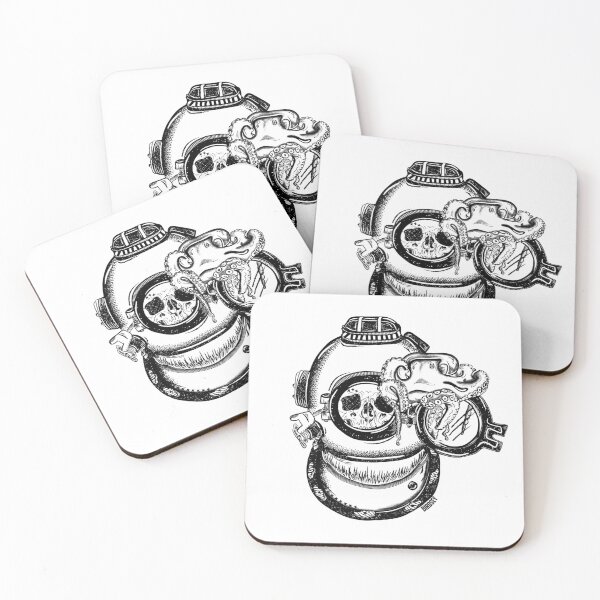 Item preview, Octopus Skeleton Diver Grunge Tattoo Design  designed and sold by BirdseyDesigns.