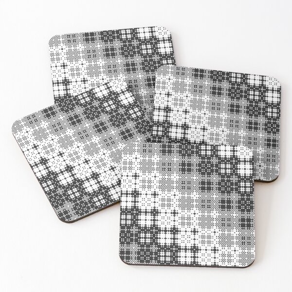 Item preview, Checked Lace Pixels Black and White Background designed and sold by Sharon Schwalbe.