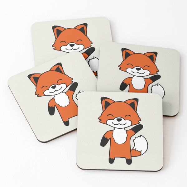 Item preview, Fox Waving Friendly Hand Hello Greeting Sweet Cute designed and sold by shirt-o-mat.