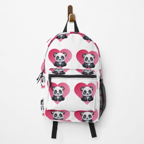 Item preview, Red, Pink Heart with Cute Panda Bear designed and sold by AASparksDesigns.