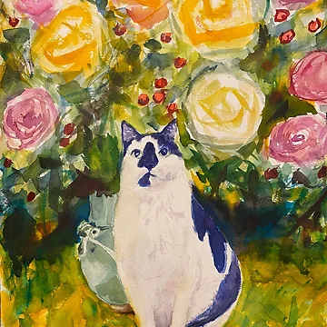 Artwork thumbnail, Wally with Roses by KJSDesigns