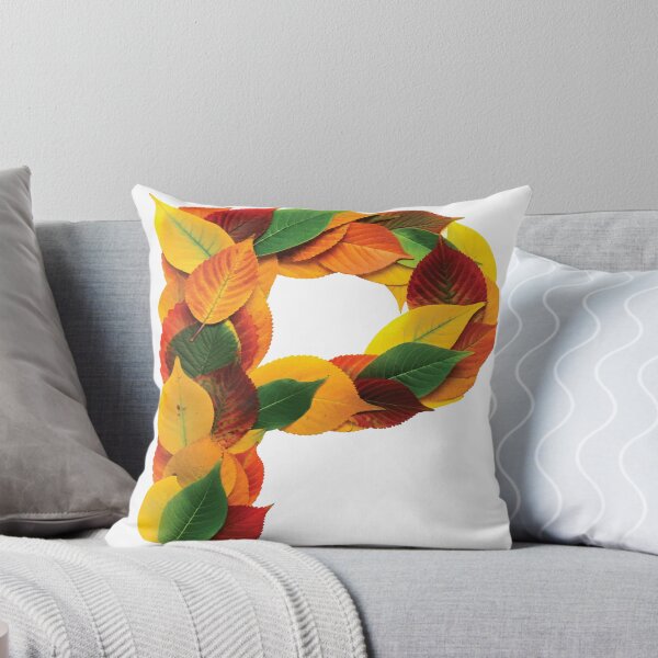 FALL LETTER P Throw Pillow