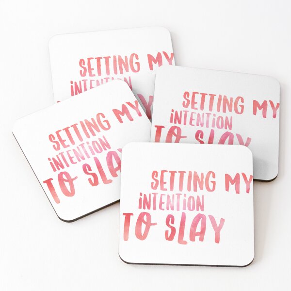 Item preview, “Setting My Intention to Slay” - Yoga Water Bottle Sticker for Bold Mindful Vibes designed and sold by Stickers by @molllyclare.