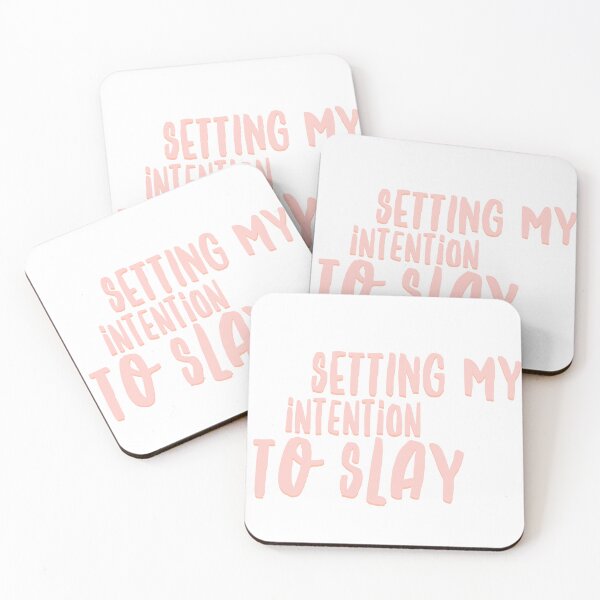 Item preview, “Setting My Intention to Slay” - Yoga Water Bottle Sticker for Bold Mindful Vibes designed and sold by Stickers by @molllyclare.