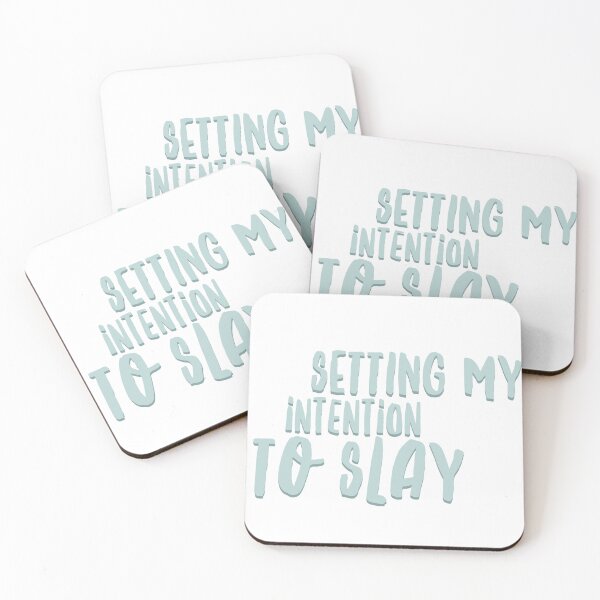 Item preview, “Setting My Intention to Slay” - Yoga Water Bottle Sticker for Bold Mindful Vibes designed and sold by Stickers by @molllyclare.