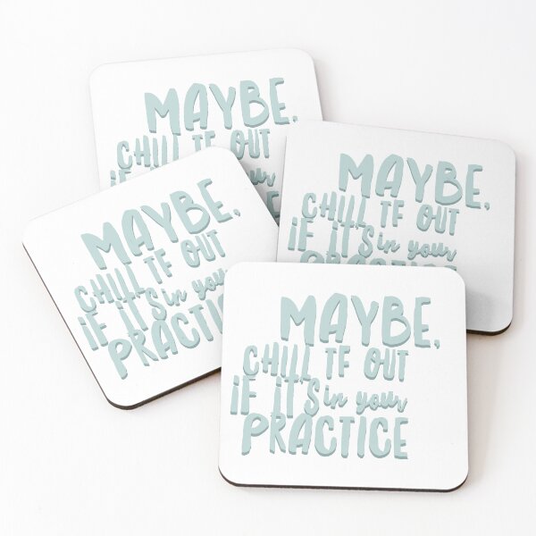 Item preview, “Maybe, Chill TF Out If It’s In Your Practice” - Funny Yoga Water Bottle Sticker for Relaxed Vibes designed and sold by Stickers by @molllyclare.