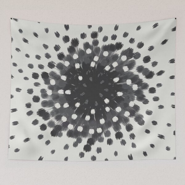 Item preview, Minimalist Watercolor Monochrome Black and White Dots designed and sold by LEILA ART SPACE.