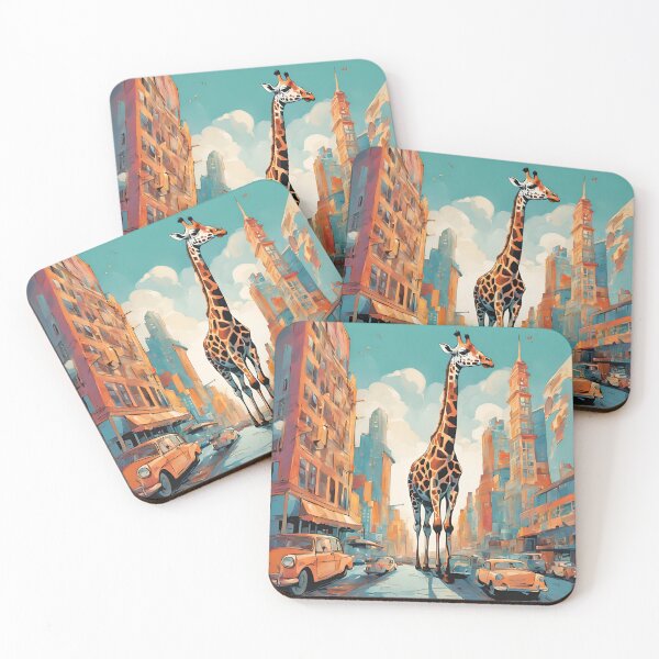Item preview, Giraffe in Town, Giraffe, Town, designed and sold by GOLDENGARDENART.
