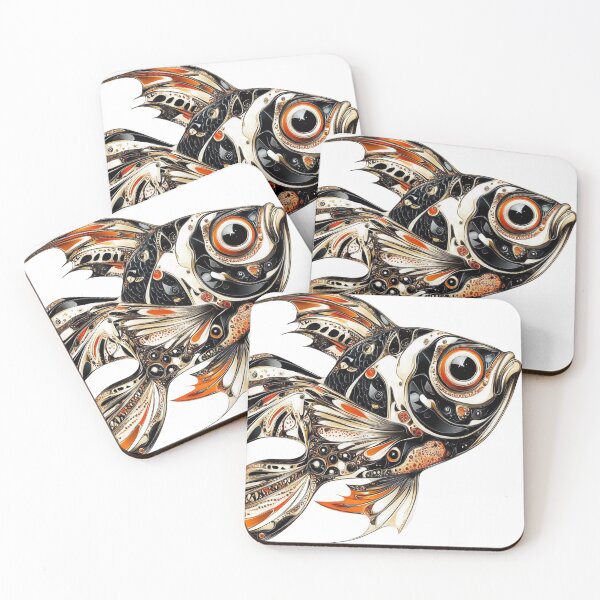 Item preview, Steampunk Goldfish – Ornate Metal Art, Futuristic Fish Illustration. designed and sold by MirraStore.