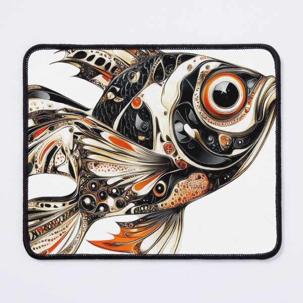 Item preview, Steampunk Goldfish – Ornate Metal Art, Futuristic Fish Illustration. designed and sold by MirraStore.