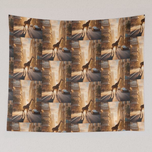 Item preview, Cute Wild Giraffe in Town, Giraffe, Town, designed and sold by GOLDENGARDENART.