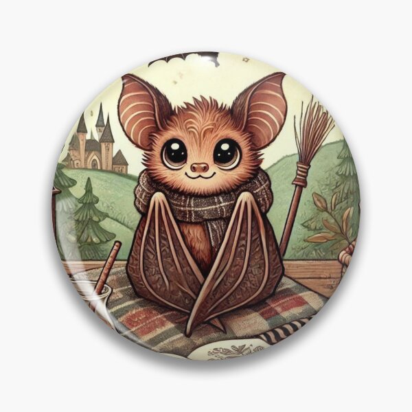 Item preview, Cozy Cottagecore Bat – Autumn Forest Illustration designed and sold by Tiny Woodland Wonders.