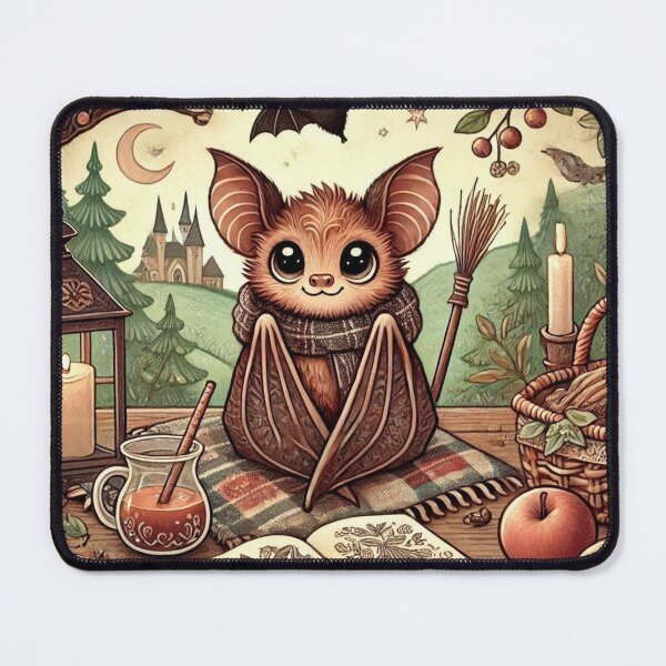 Item preview, Cozy Cottagecore Bat – Autumn Forest Illustration designed and sold by Tiny Woodland Wonders.