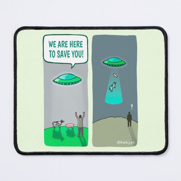 Item preview, Funny meme alien UFO cow abduction designed and sold by Frank J. Art.
