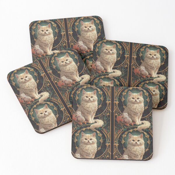 Item preview, "Golden Persian Cat in Ornate Art Nouveau Splendor" designed and sold by NSB-Design.