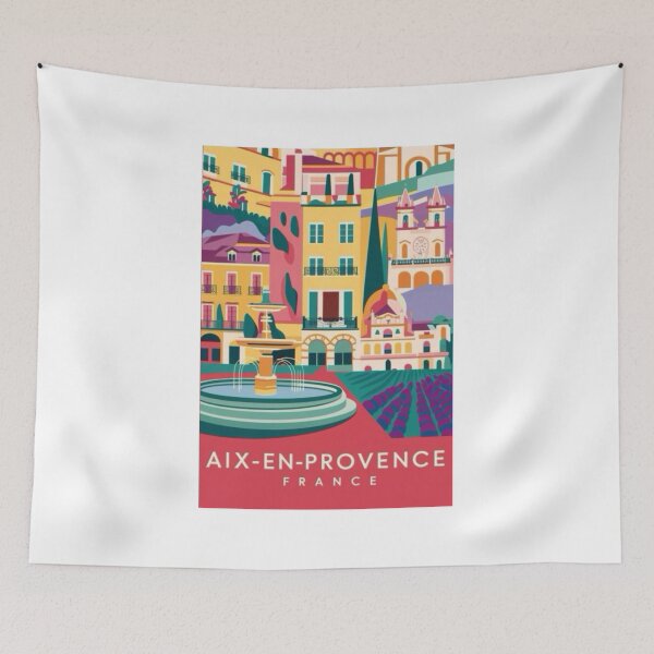 Item preview, Aix-en-Provence, France. Vibrant and Colorful StreetScape Travel Poster.  Abstract Art By Carraann  designed and sold by CARRAANN.