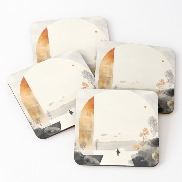 Item preview, Surreal Watercolor Landscape with Lone Figure and Arch. designed and sold by MirraStore.