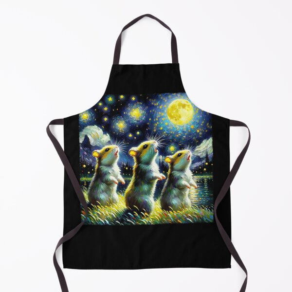 Item preview, Starry Night Three Hamsters Howling at Moon Van Gogh Lover designed and sold by Kimberley King Art King Art.