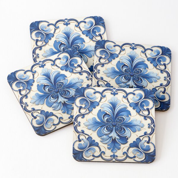 Item preview, Blue Floral Scrollwork designed and sold by Strawflower Oasis.
