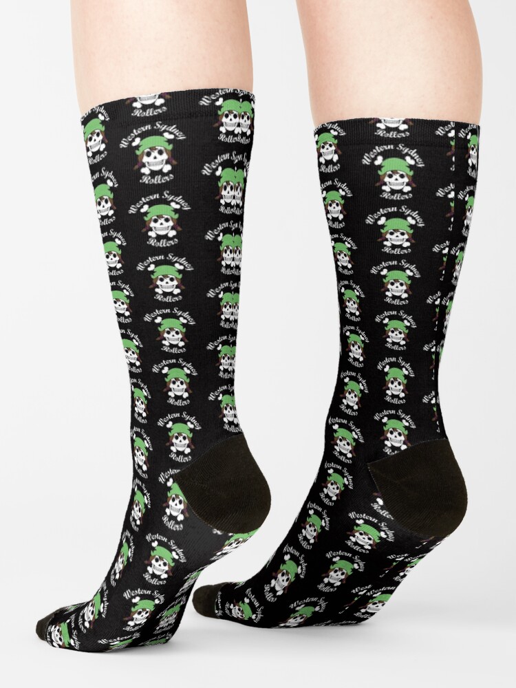 Thumbnail 4 of 5, Socks, Vintage Western Sydney Rollers Black designed and sold by WestSydRollers.