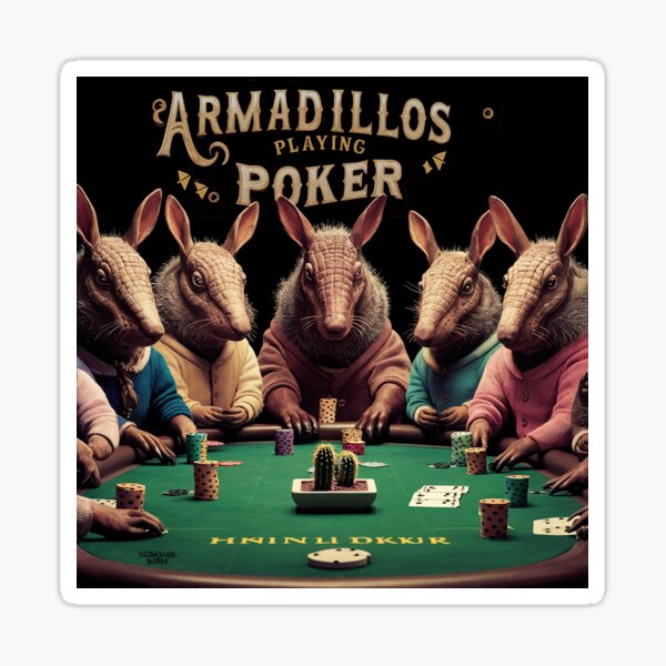 Armidillos Playing Poker Sticker