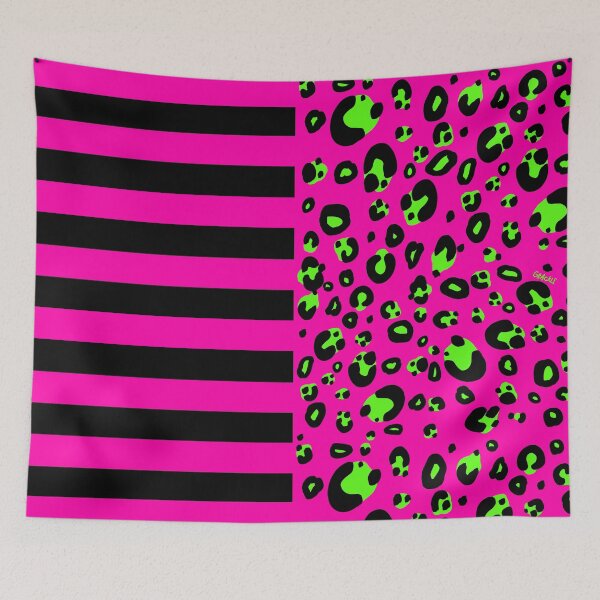 Item preview, Stripes And Leopard Print (Pink and Green Version) designed and sold by JanGrackle.