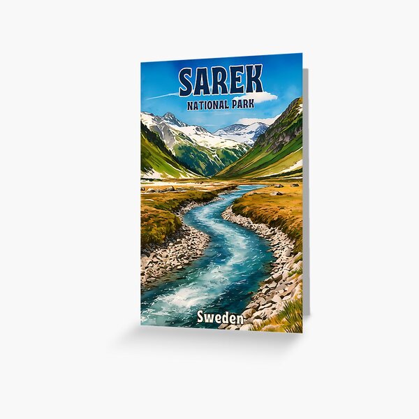 Artikel-Vorschau von Retro Vintage Reise Sarek Nationalpark Schweden Landschaft, designt und verkauft von Blazing-Arts.