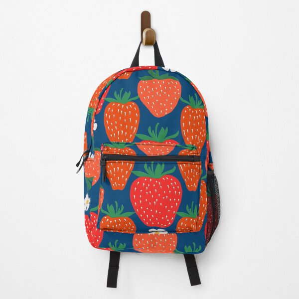 Item preview, Strawberry fields on blue background designed and sold by MistyLakeArt.