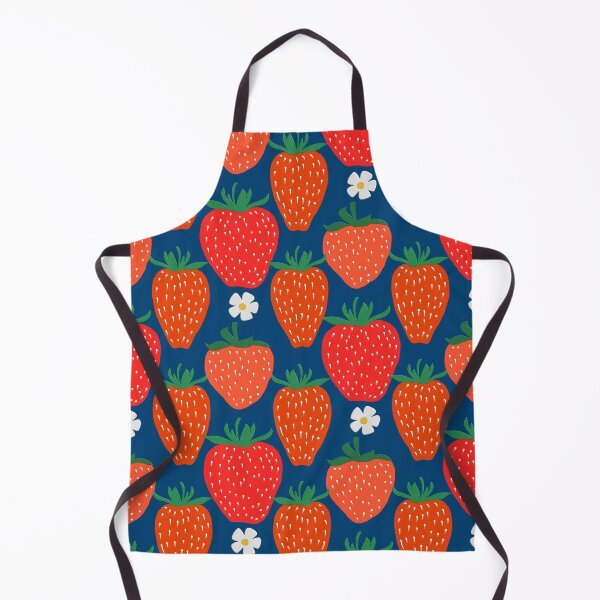 Item preview, Strawberry fields on blue background designed and sold by MistyLakeArt.