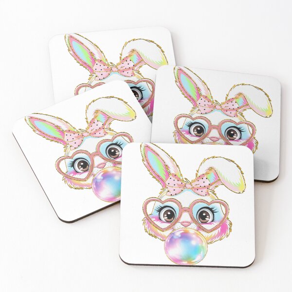 Item preview, Bubble Gum Bunny Heart Glasses Bow Fashion Rabbit Whimsy designed and sold by JenBoyte.