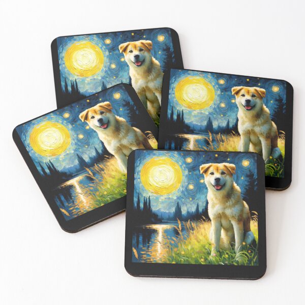 Item preview, Starry Night Kai Ken Dog Van Gogh Lover designed and sold by Kimberley King Art  King Art.
