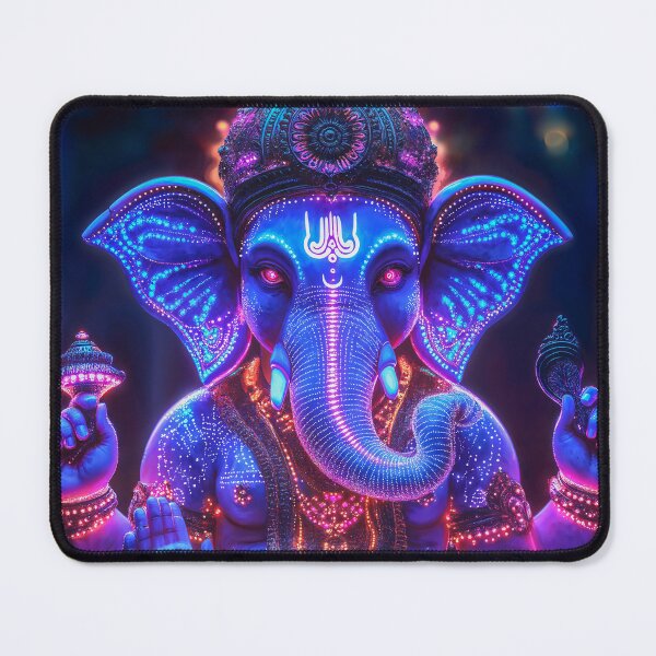 Item preview, Ganesha Purple Neon Art Hindu Deity  designed and sold by AdamesArtStudio.