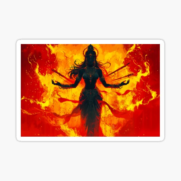 Item preview, Hindu Goddess Kali - Powerful Fire Queen designed and sold by AdamesArtStudio.