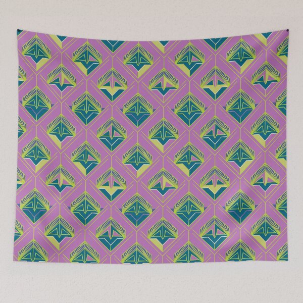 Item preview, Art Deco-Inspired Modern Pattern in Bold Pink Lime Green Colors - Home Decor Ideas 2025 designed and sold by Teemaniac.